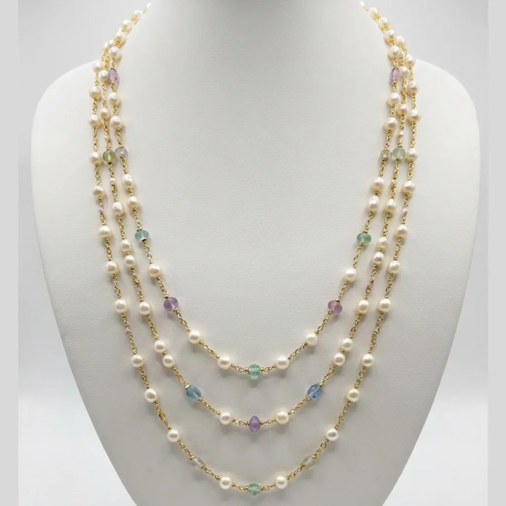 Aurora Triple Layer Necklace — front view