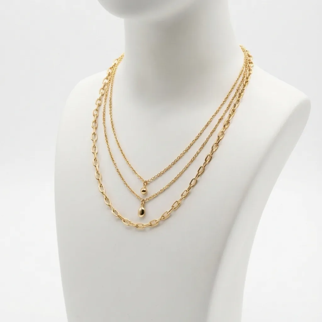 Orion Layered Chain Necklace — front view